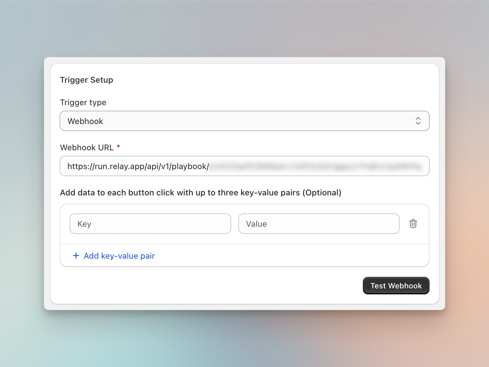 Relay.app workflow trigger in Shopify admin
