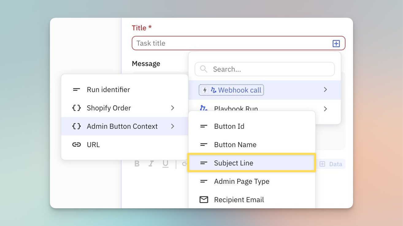 Relay.app workflow trigger in Shopify admin