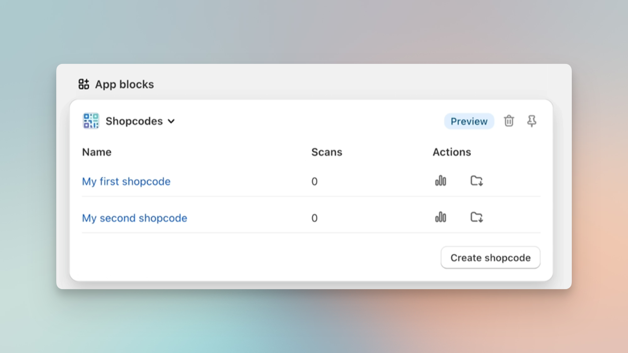 Shopify App Blocks in Shopify admin