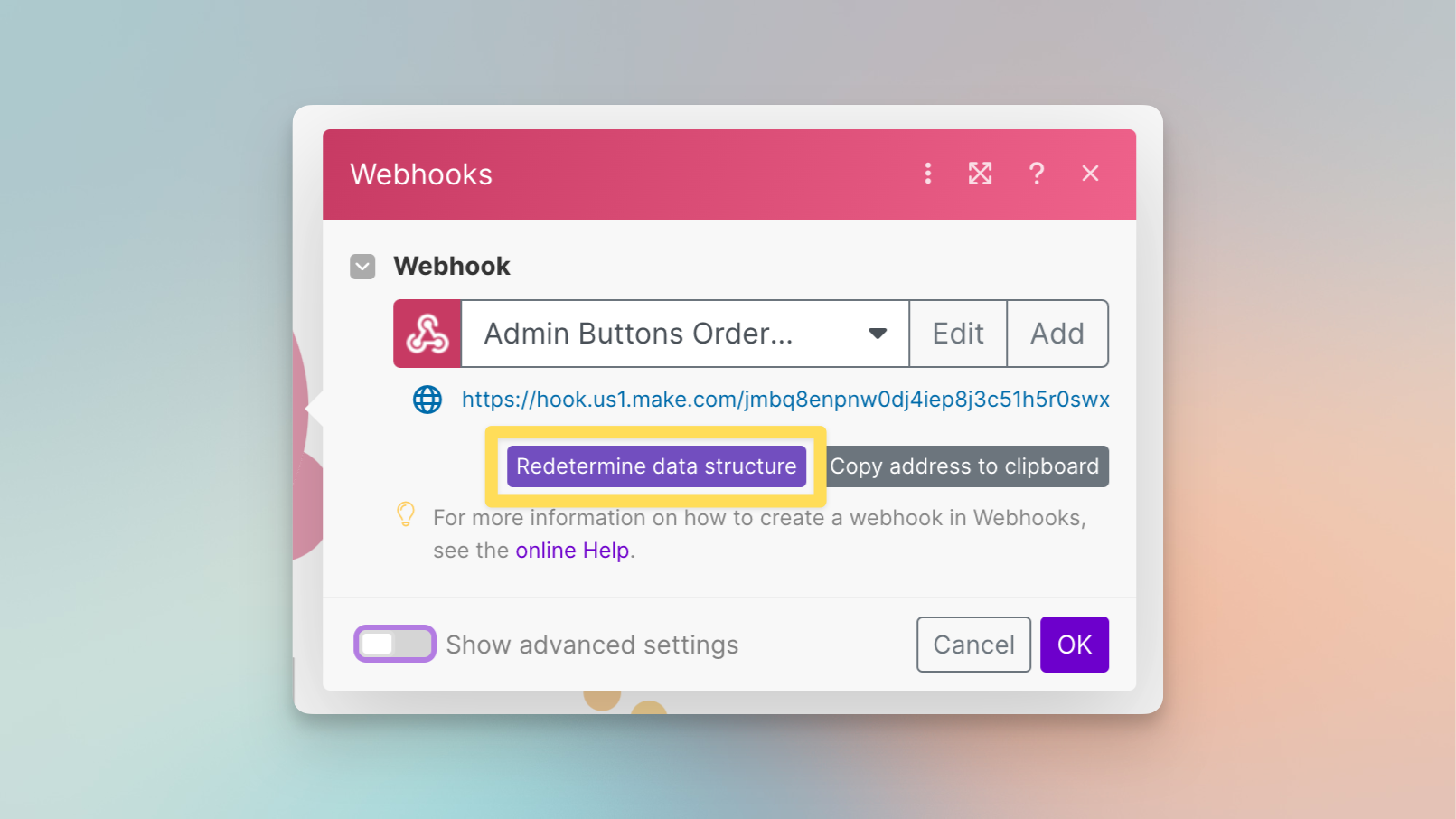 Make scenario setup in Shopify admin