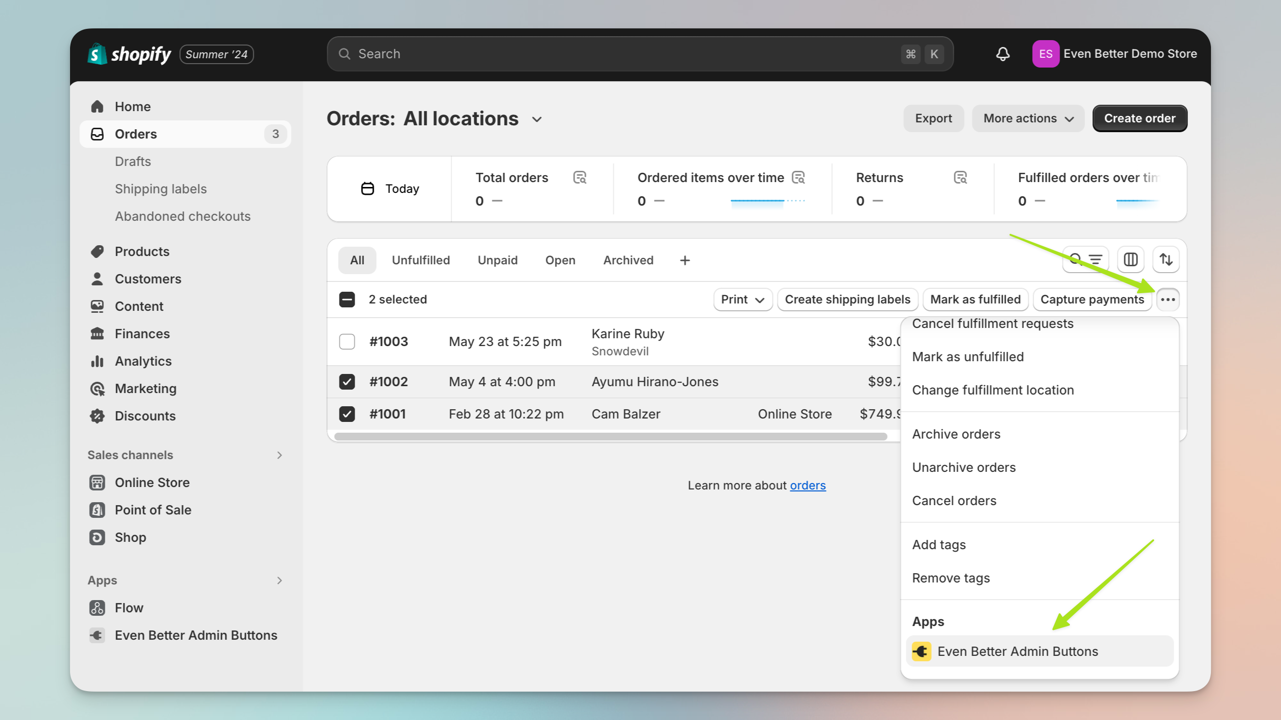 Customizable Shopify admin pages in Shopify admin