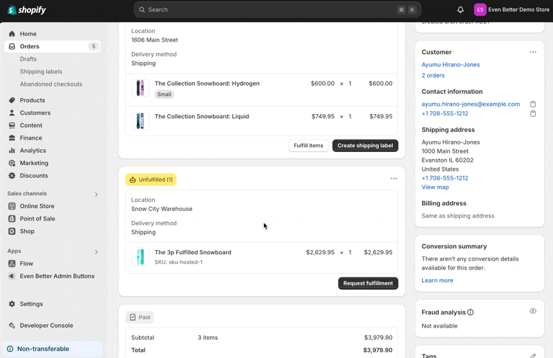 Adding multiple tags to a Shopify order in Shopify admin