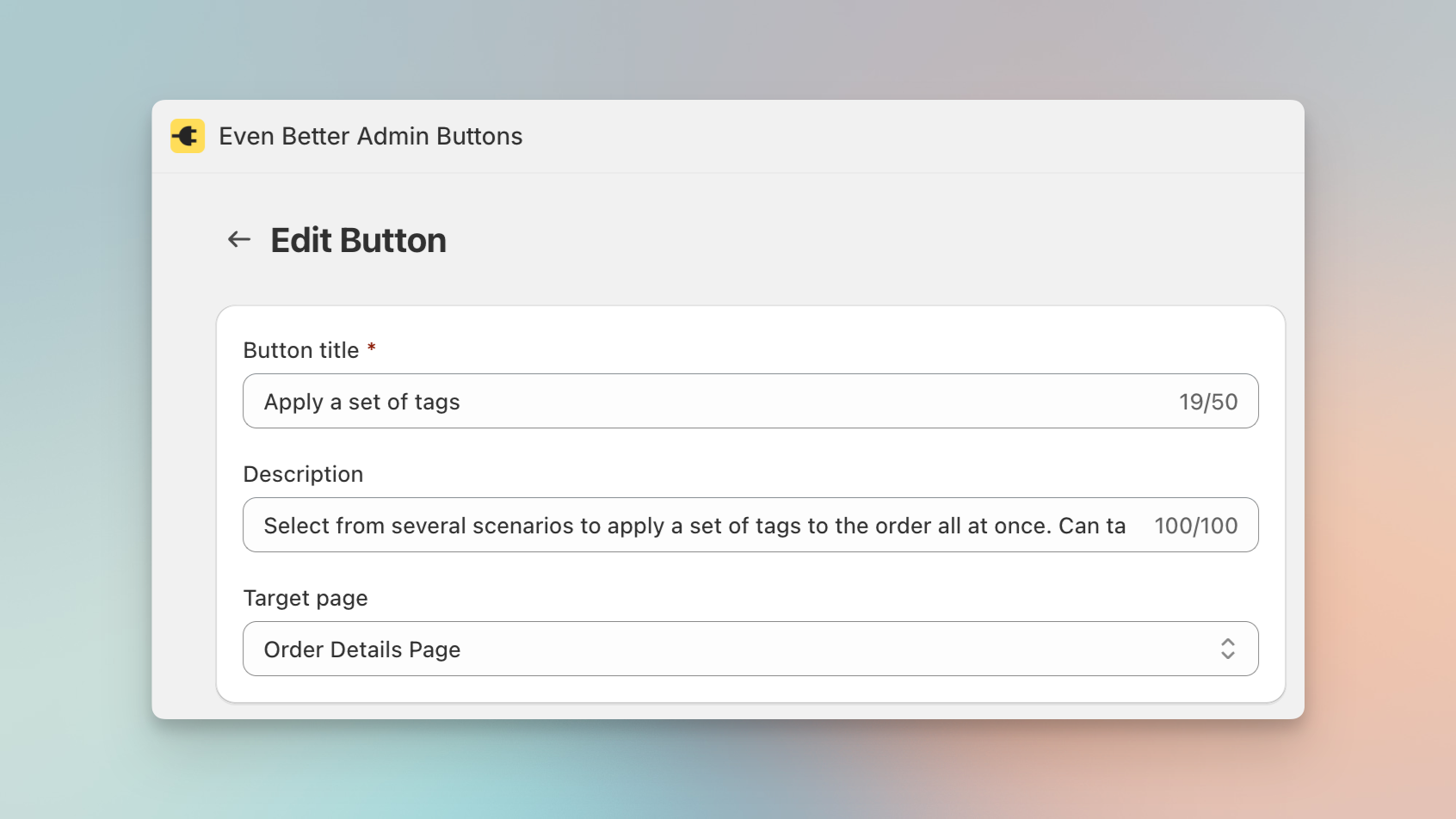 Adding multiple tags to a Shopify order in Shopify admin